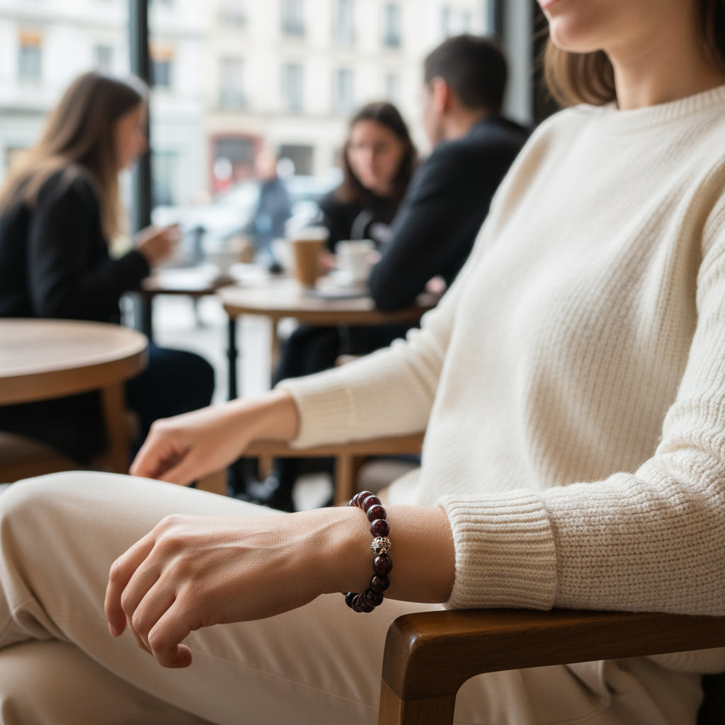 Garnet Bead Bracelet
