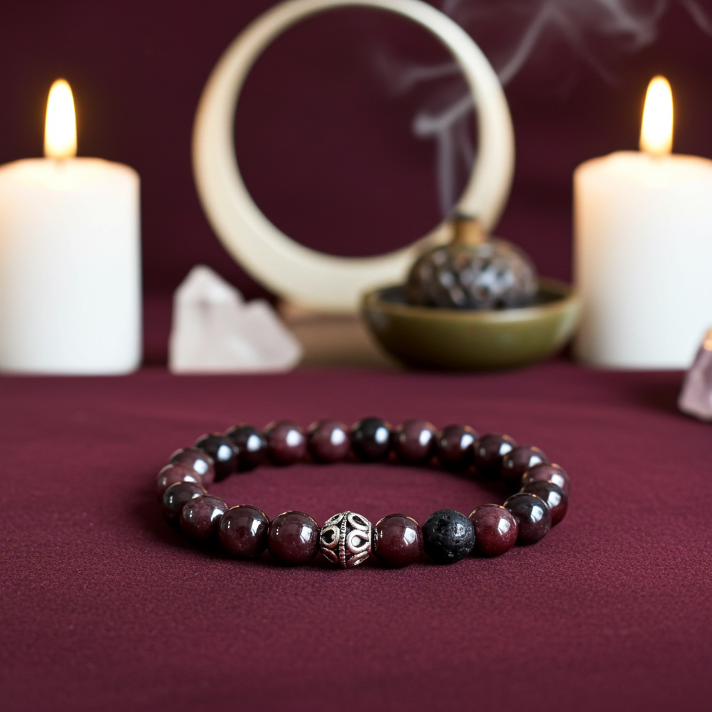 Garnet Bead Bracelet
