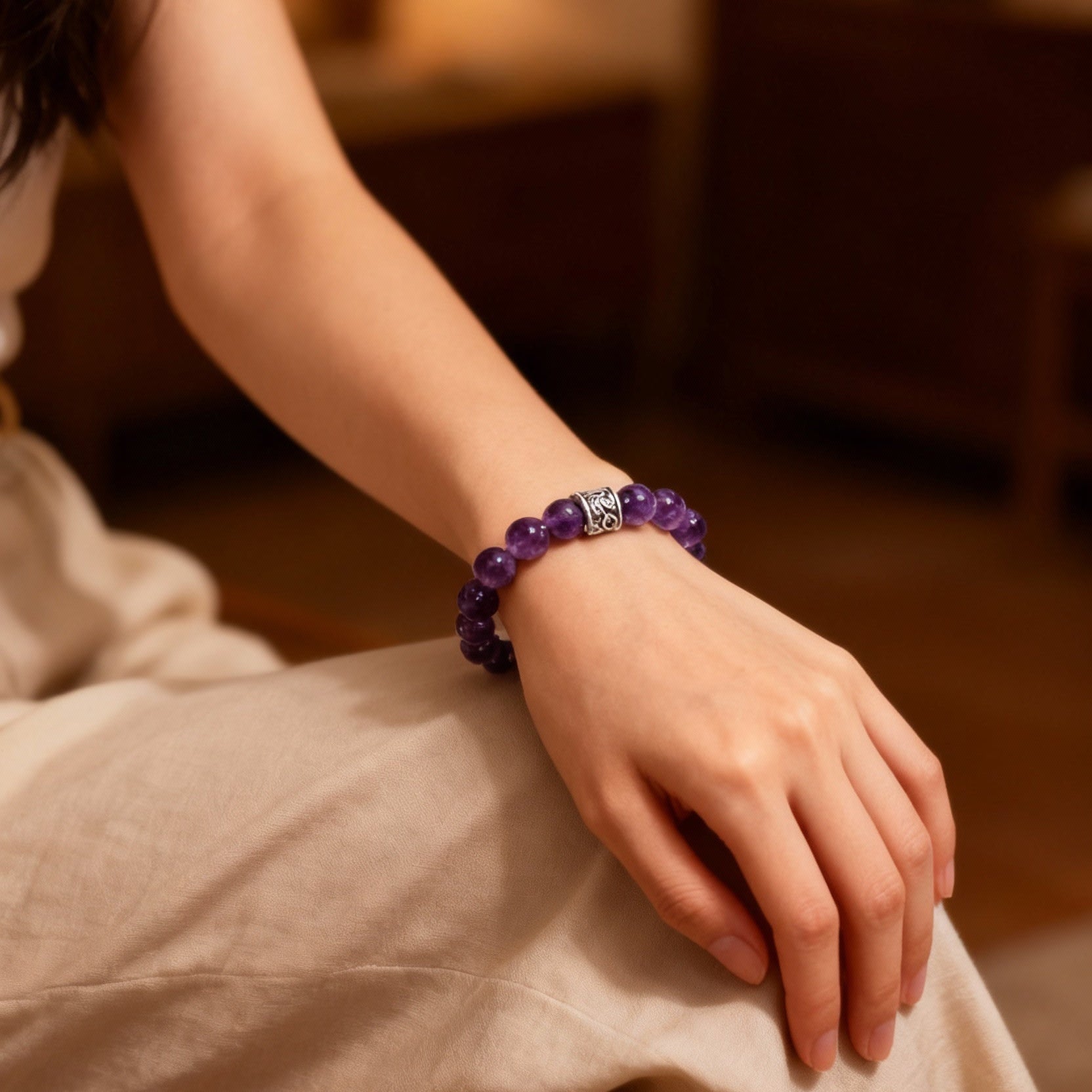 Amethyst Bead Bracelet